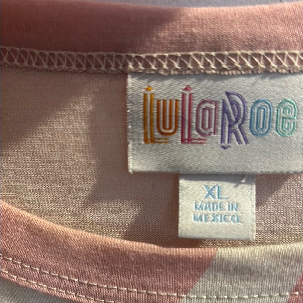 LuLaRoe pink Polka Dot Dress with belt EUC- Macy - Picture 3 of 5